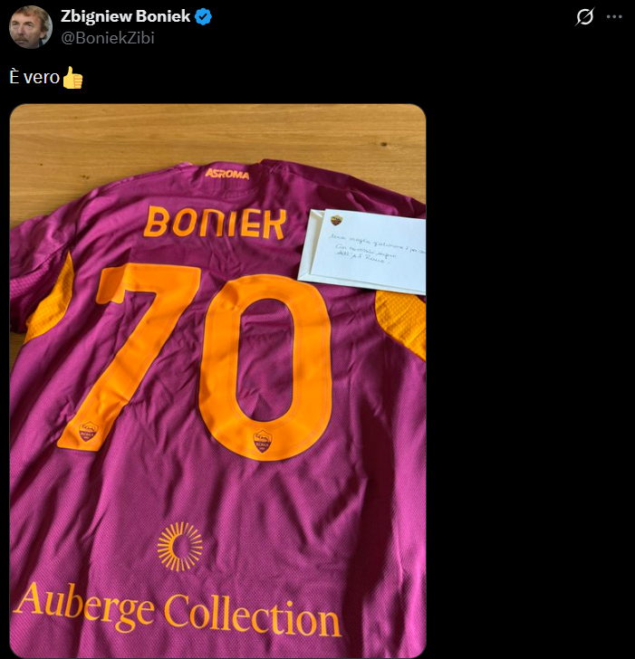 Taki PREZENT dostał Zbigniew Boniek na 70-te urodziny od AS Romy!